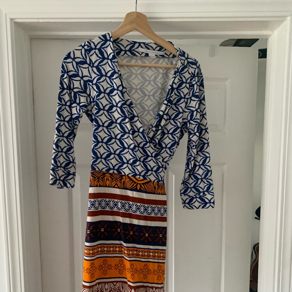 Diane Von Furstenburg wrap dress, unusual print
